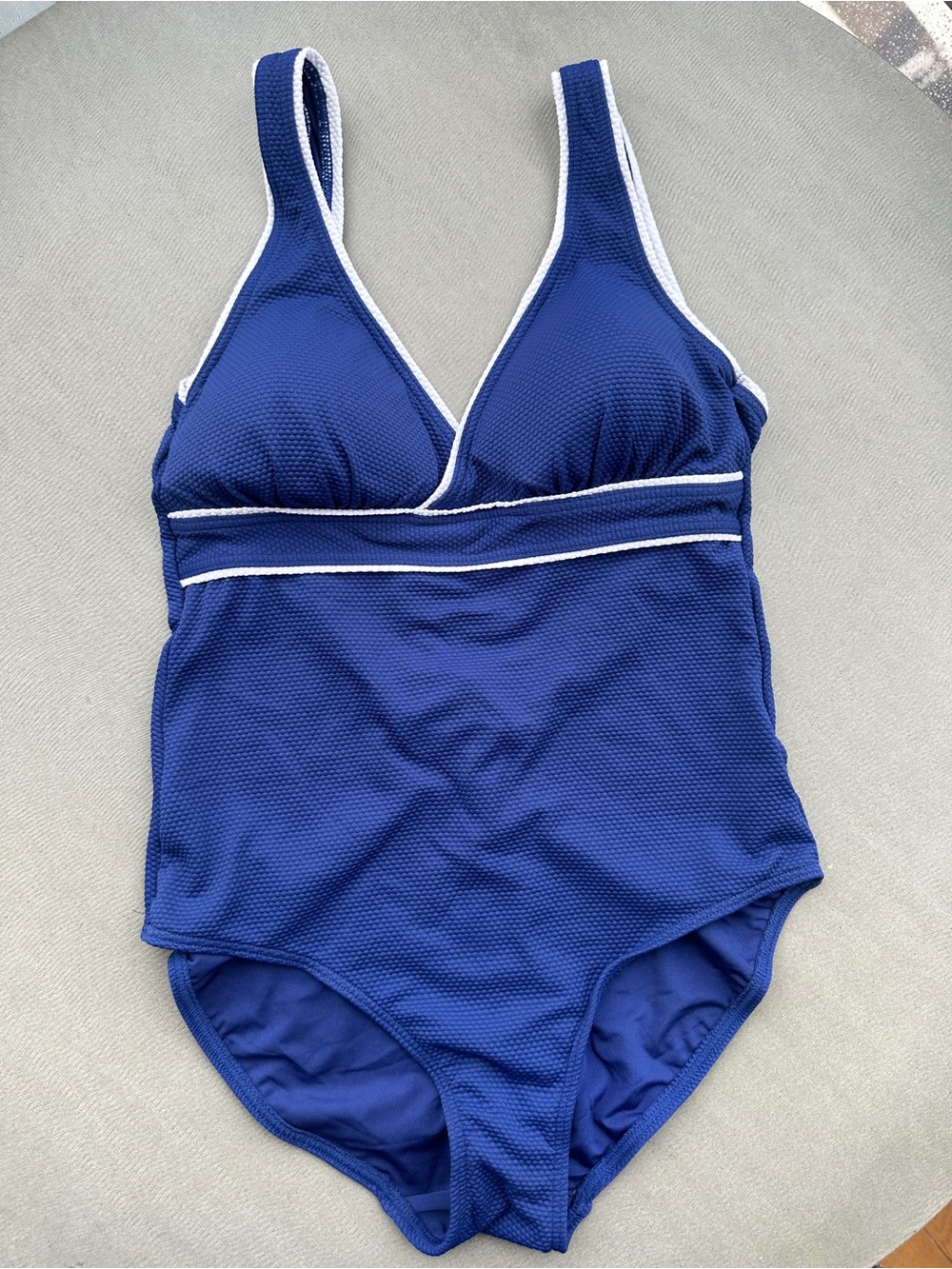 Calzedonia Cobey Womens Navy One-Piece Swimsuit with White Trim